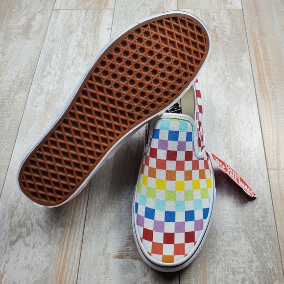 Vans Slip On Checkerboard Rainbow - Picture 7 of 7